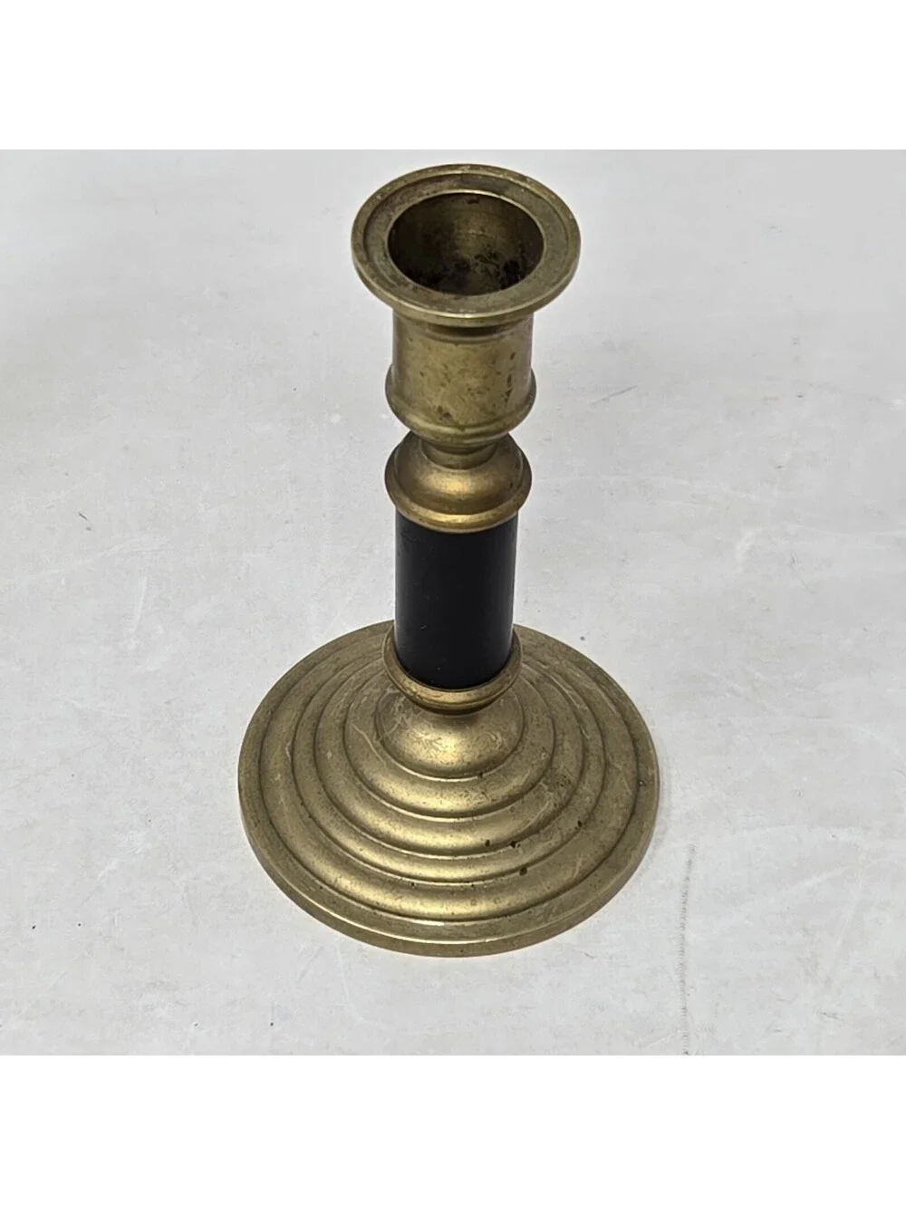 Vintage Mid Century Modern Brass Candle Holders Pair 5